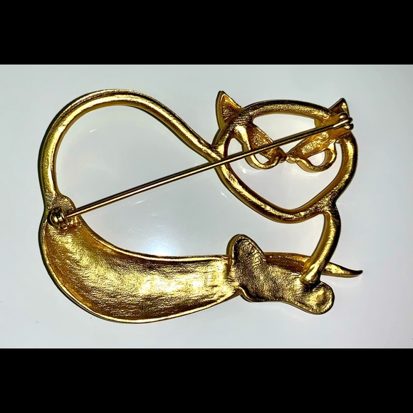 Vintage goldtone cat brooch - Picture 2 of 2